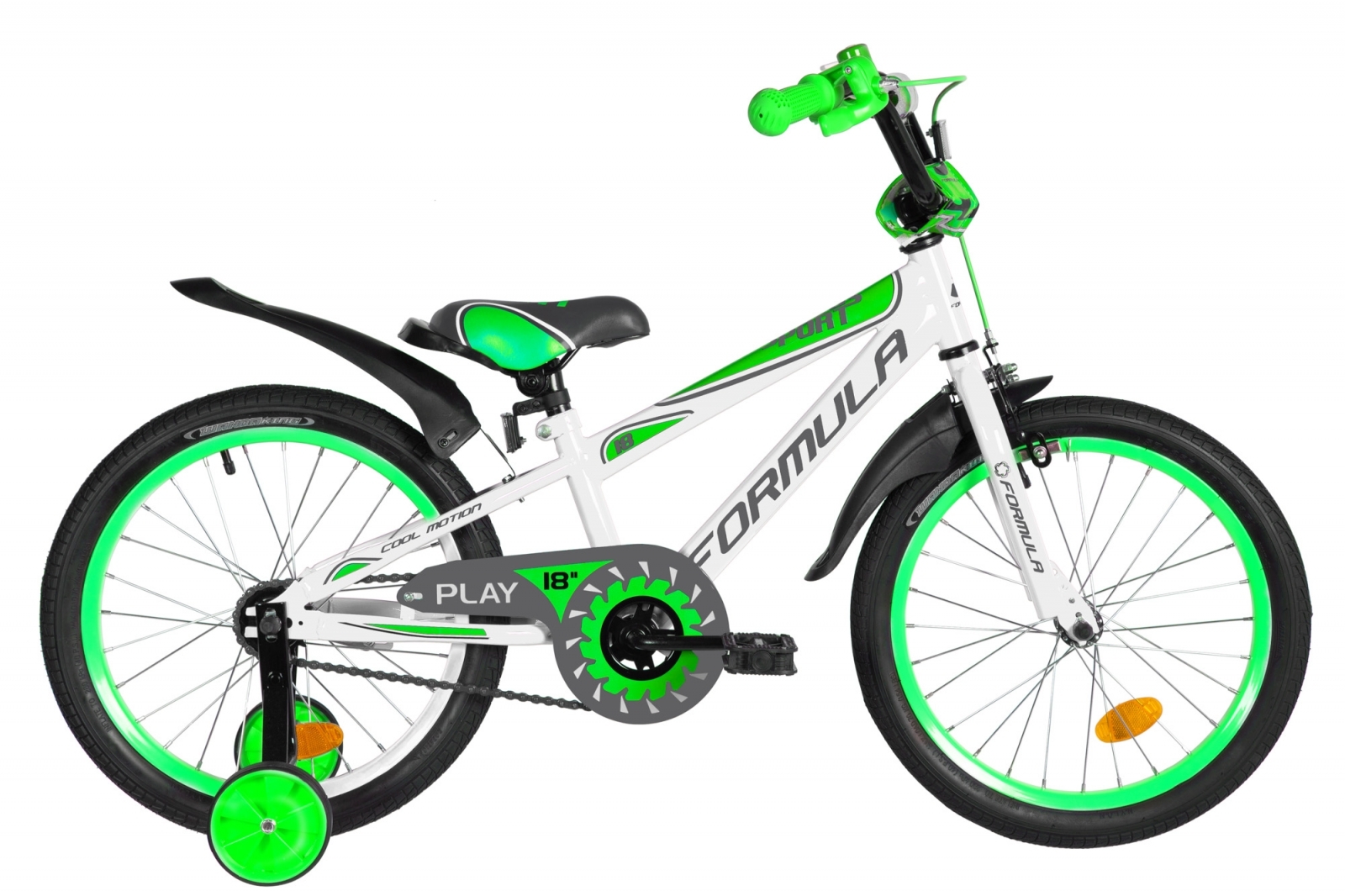 

Велосипед 18" Formula SPORT 9,5" бело-зеленый с серым 2020