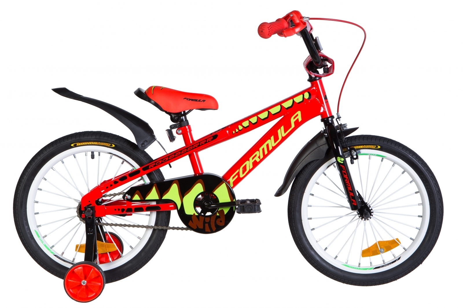 

Велосипед 18" Formula WILD 9" красно-черный с салатовым 2021