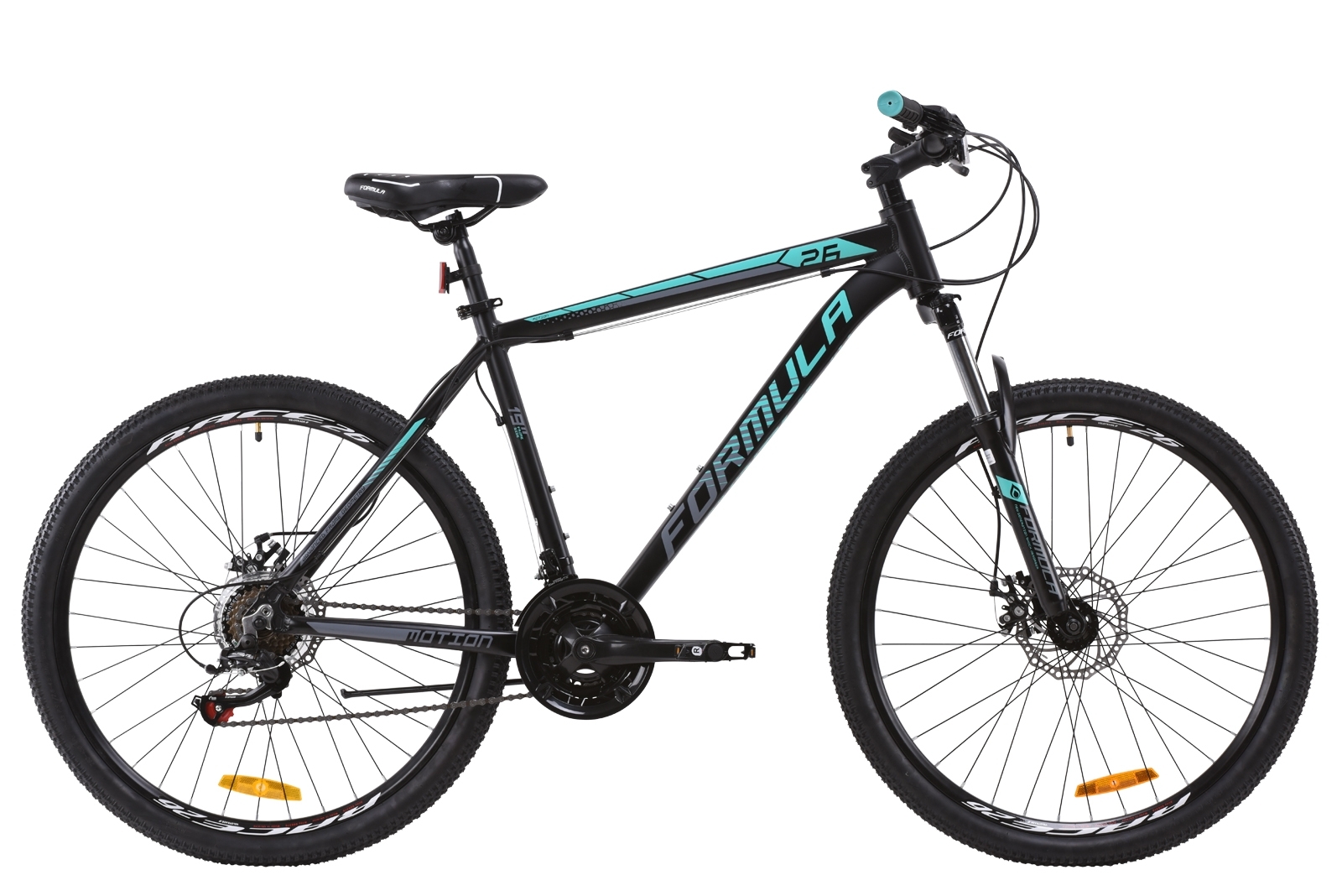

Велосипед 26" Formula MOTION DD 19" черно-бирюзовый (м) 2020