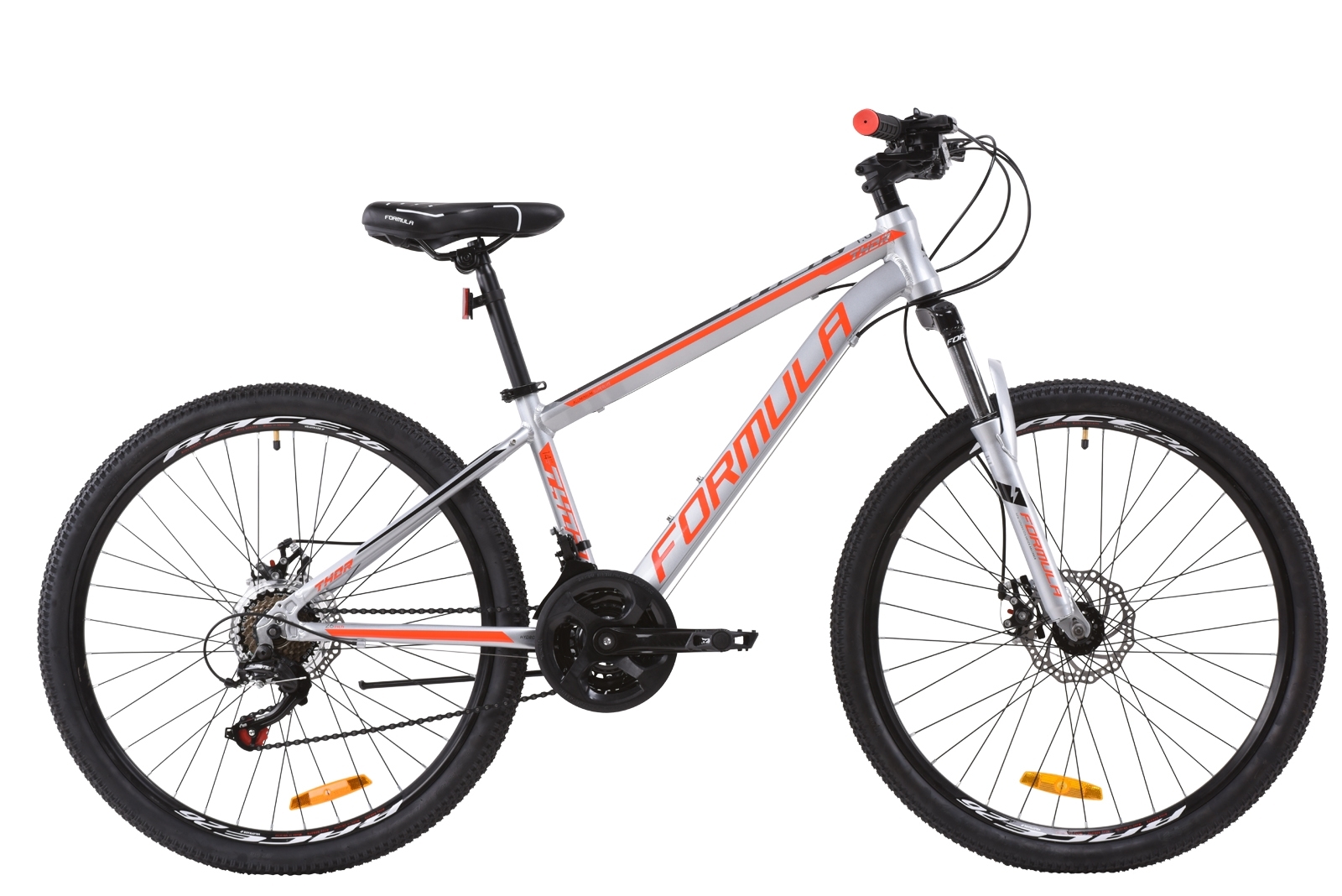 

Велосипед 26" Formula THOR 1.0 DD 14" серебристо-черный с красным 2020