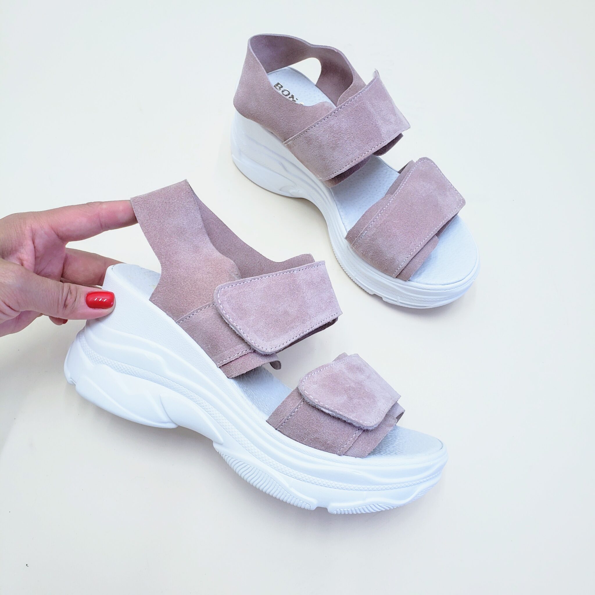 

Пудровые замшевые босоножки COMFORT 37-23,5см (4112 - 21585)