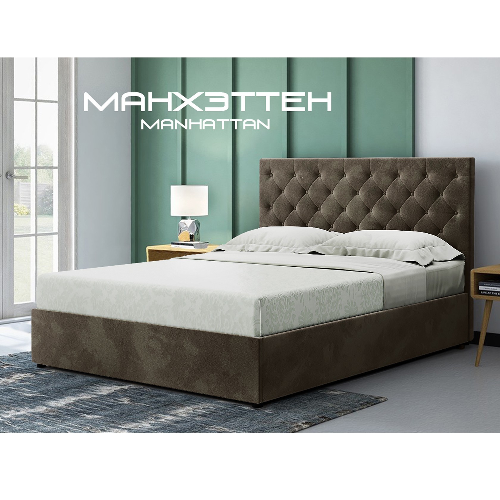 

Кровать Манхэттен Глейд (Green Sofa) Коричневая 140х200 см 381119_14