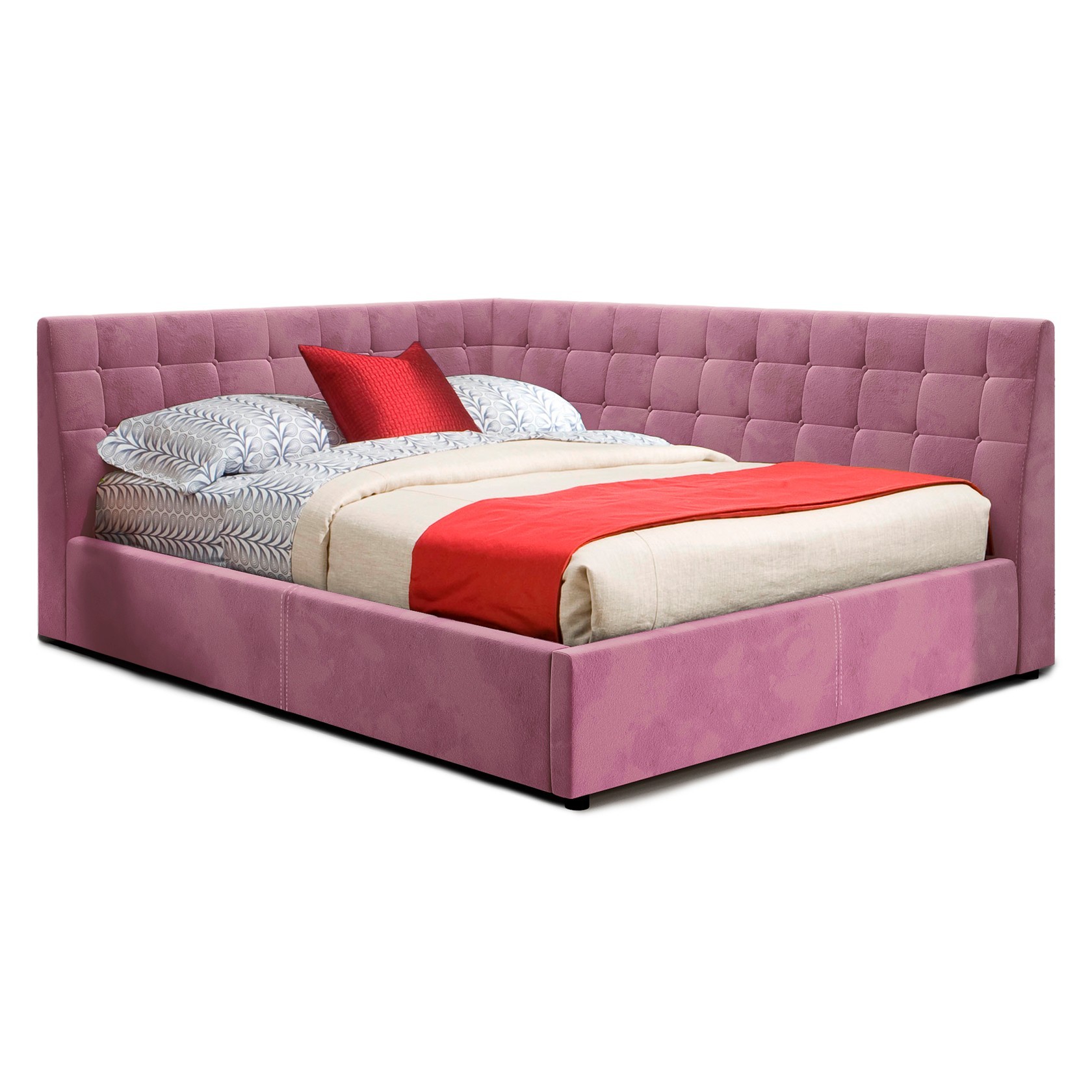 Розовая софа кровать