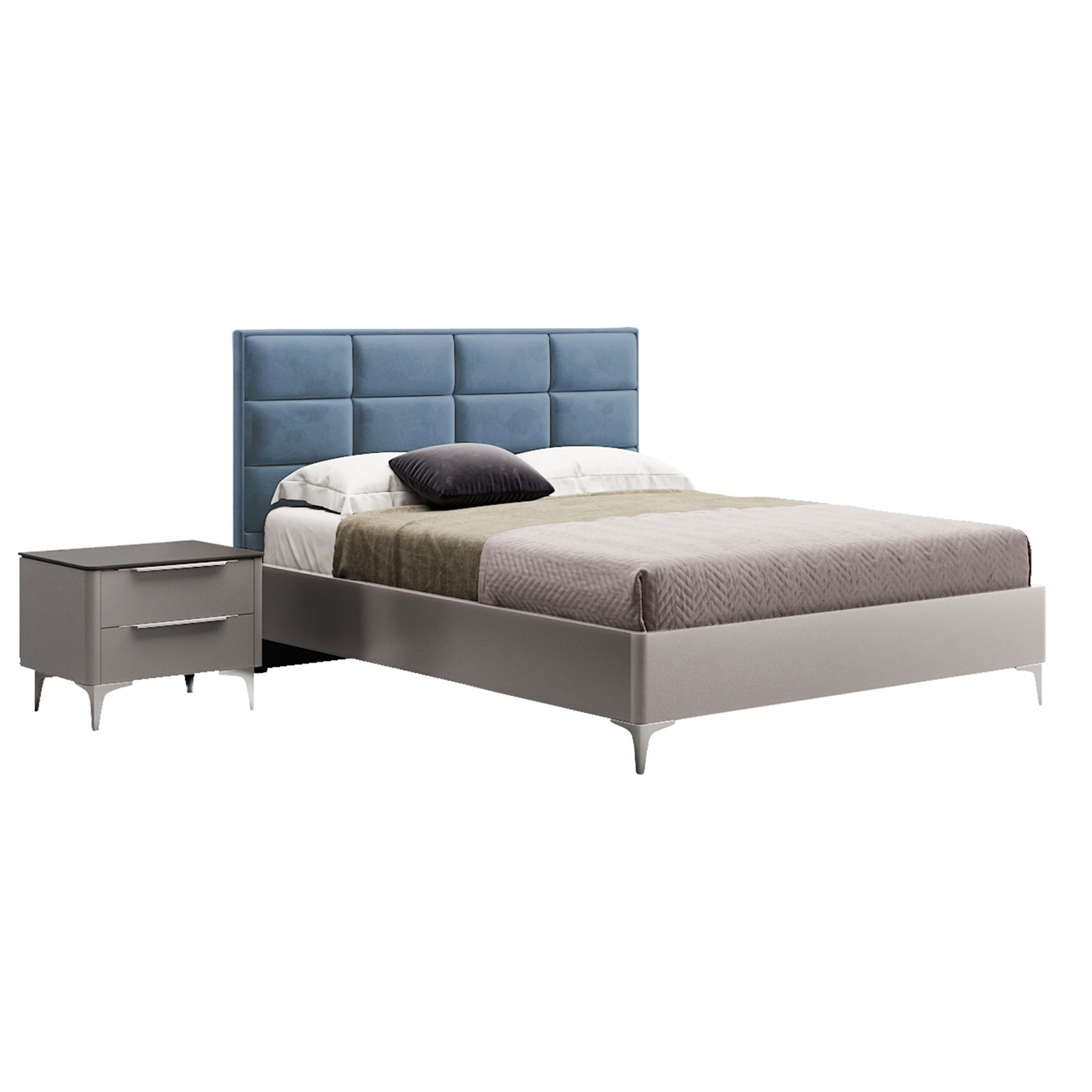 

Кровать Детройт-2 модерн (Green Sofa) Серая + Голубая 200х200 см 381152_20