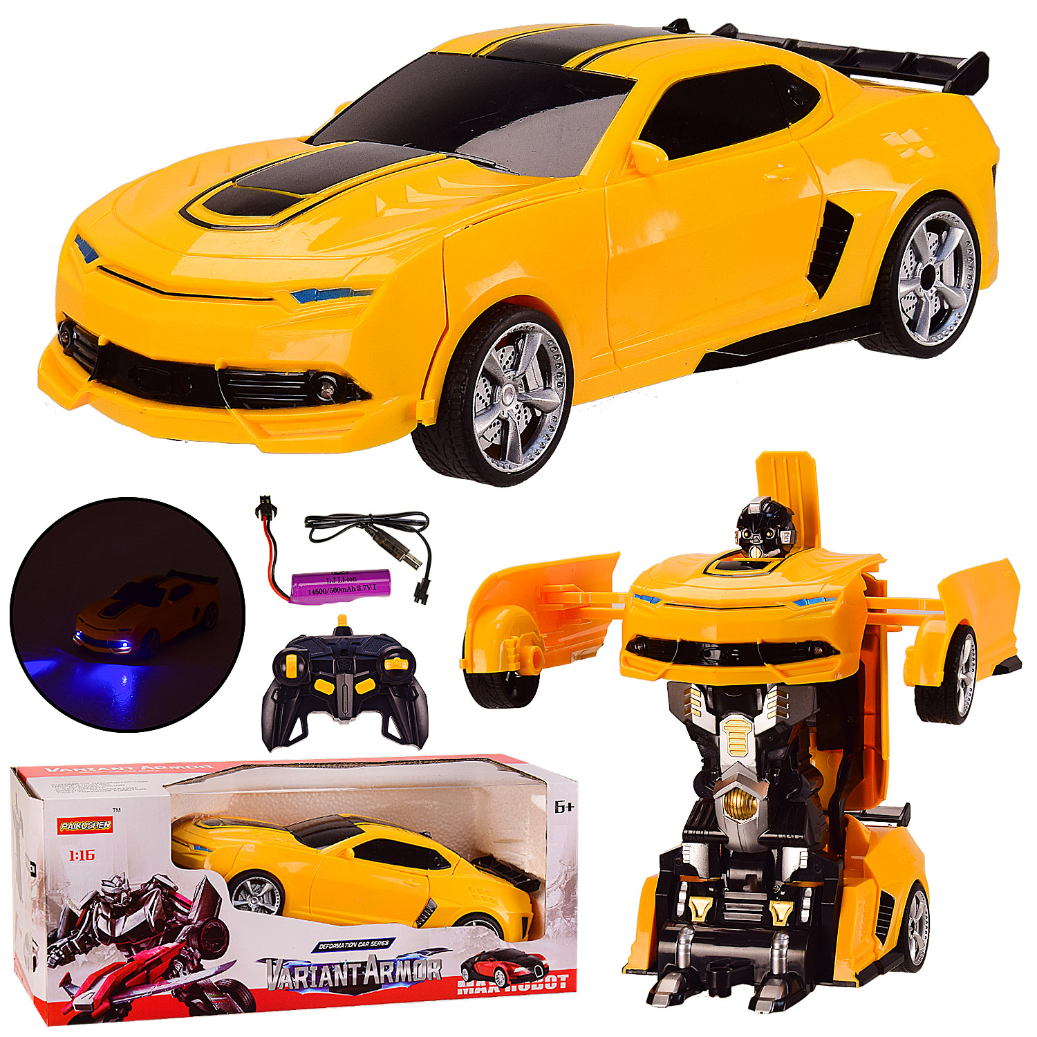 

Р.У трансформер аккум. батар,свет,звук, 1:16, USB, в кор.38*14.5*15.5 см, 27.5*12*8.5см