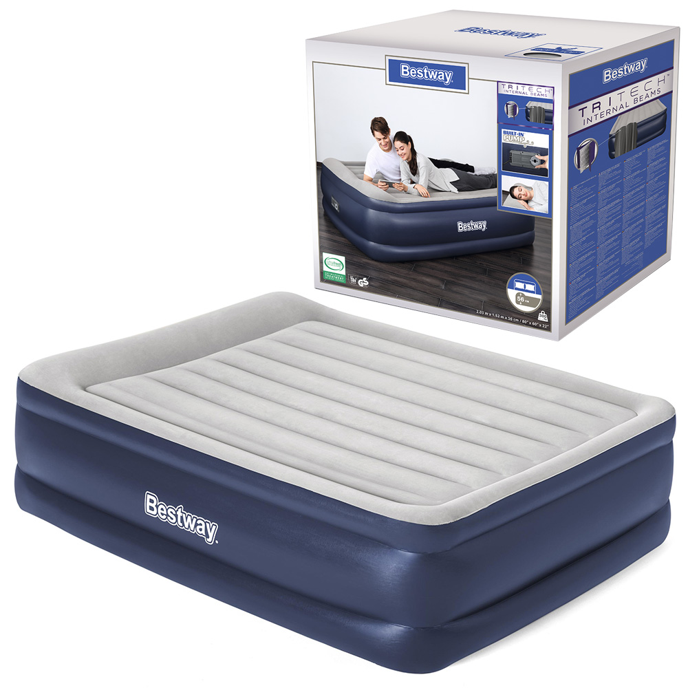 

Велюр кровать с встроенным насосом 220-240V, сумкой и ремкомплектом Bestway 67614 203х152х56 см,
