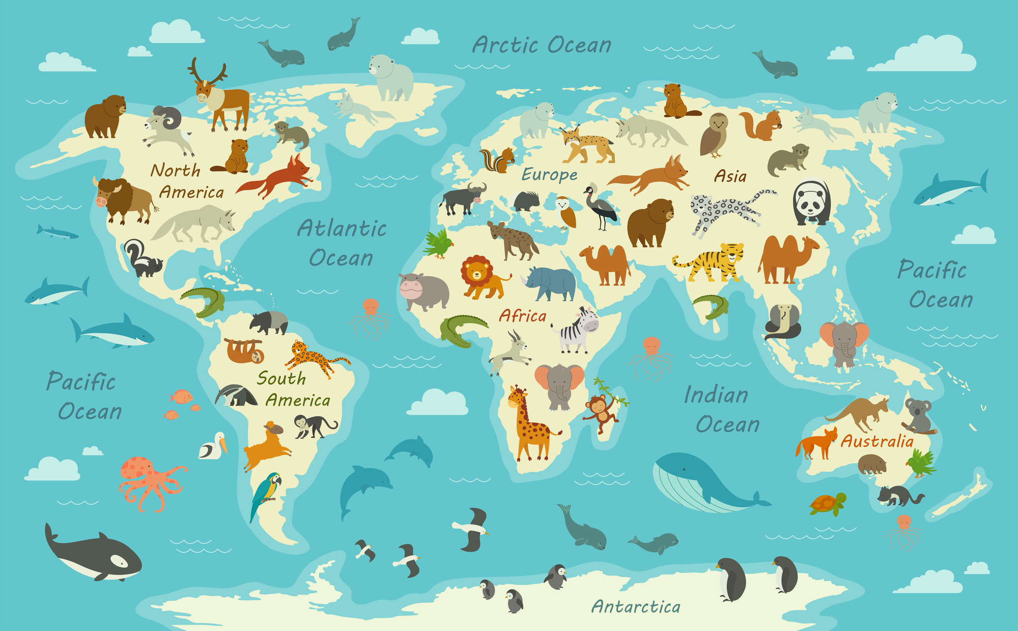 Животные по континентам