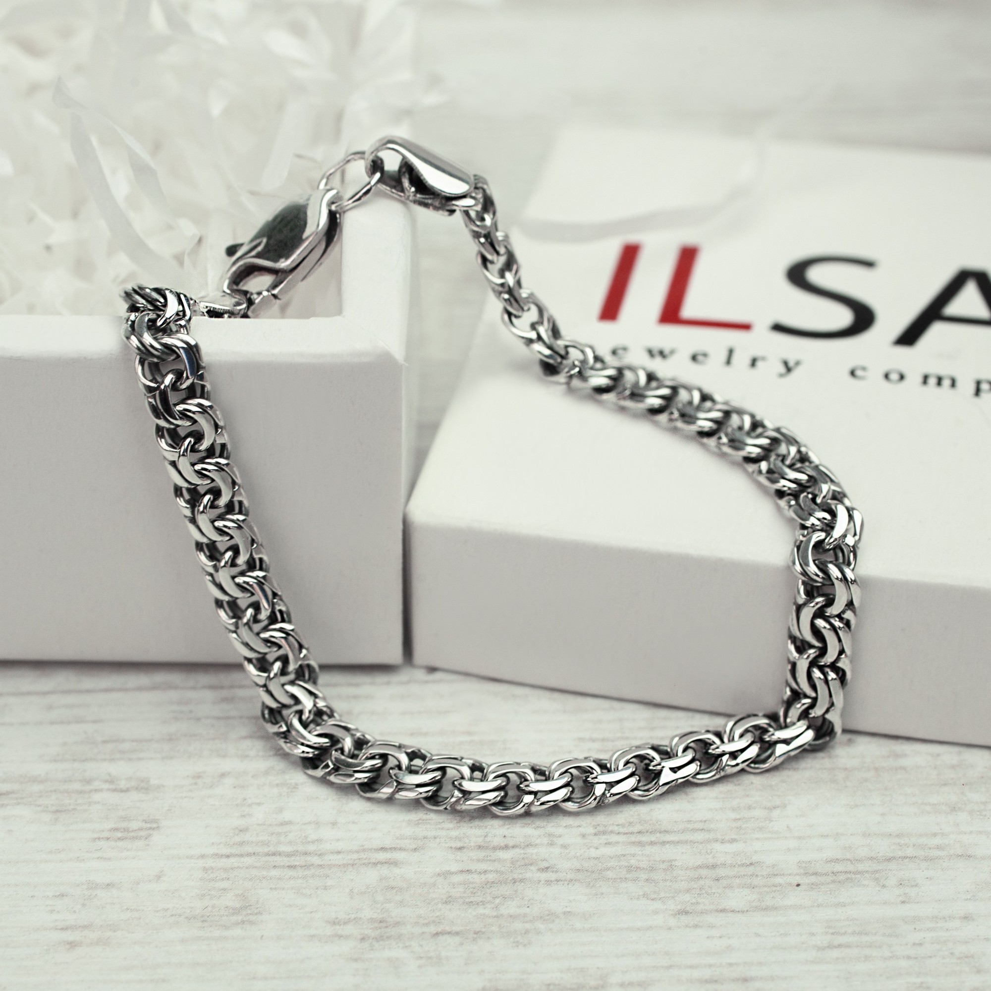 

Серебряный браслет ILSAV 002/2ч (20,5см браслет с чернением)