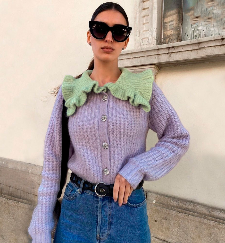 

Кардиган женский с объемным воротником Viola Berni Fashion (S) Фиолетовый