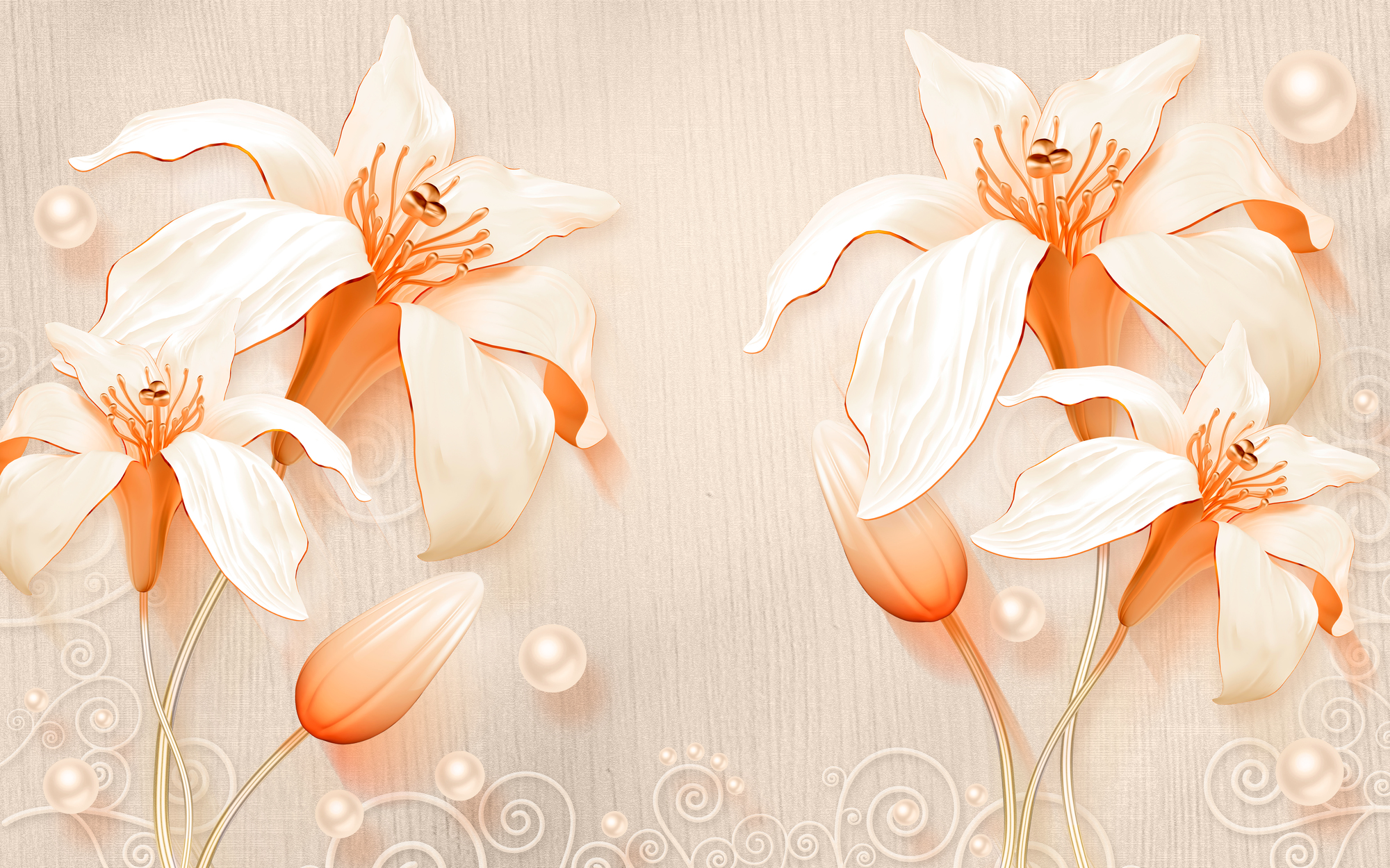 

Фотообои 3D '3D лилии' (4389) , Холст