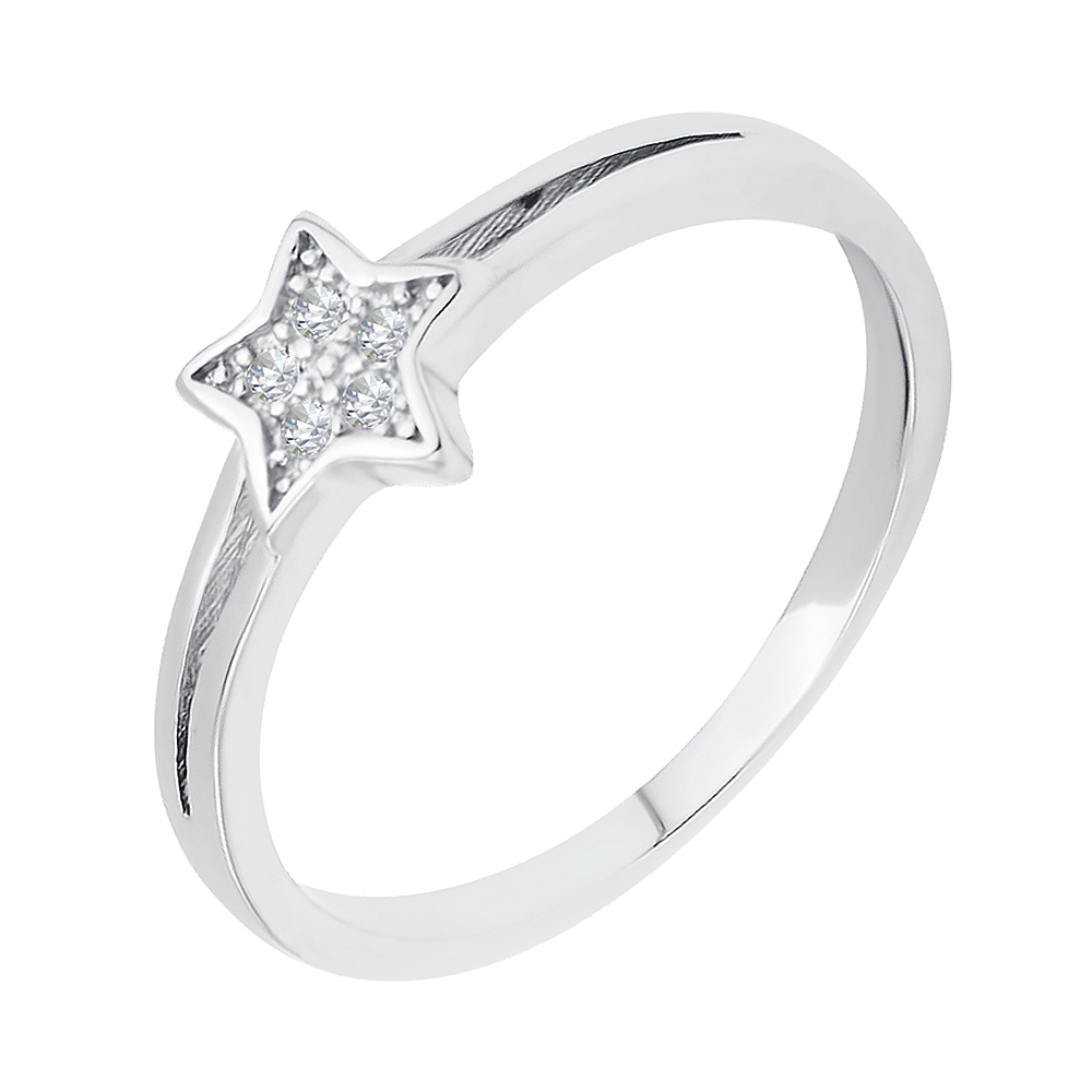 

Серебряное кольцо со звездой и фианитами 000116485 16 размера