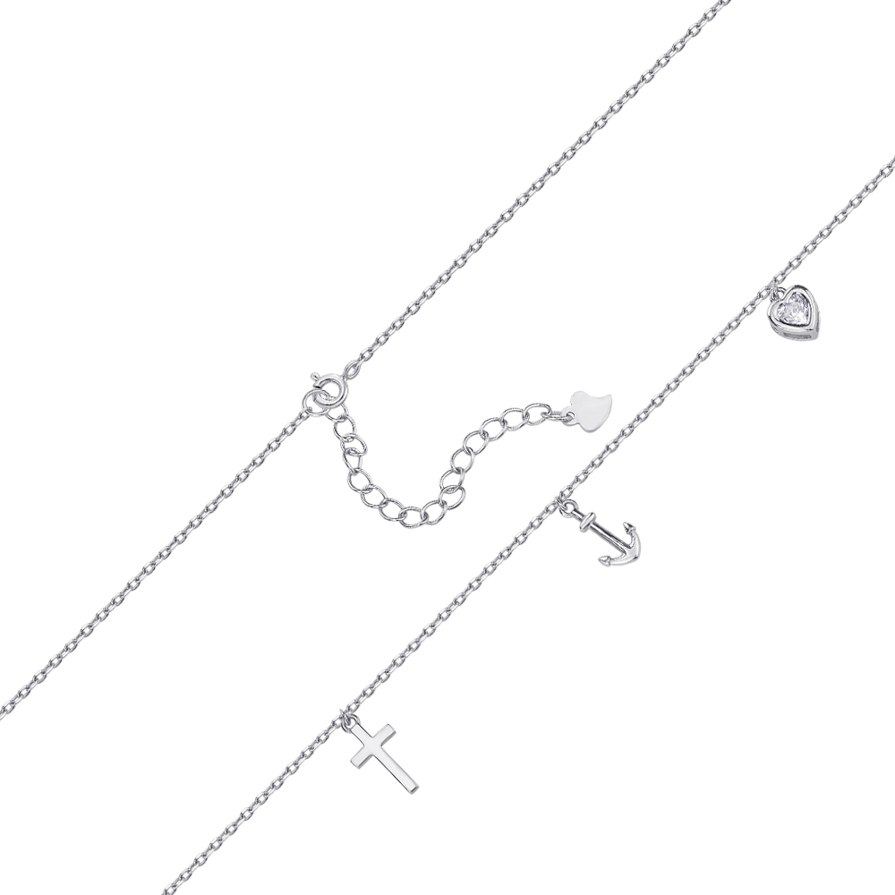 

Серебряный браслет с цирконием Swarovski 000145376 16.5 размера