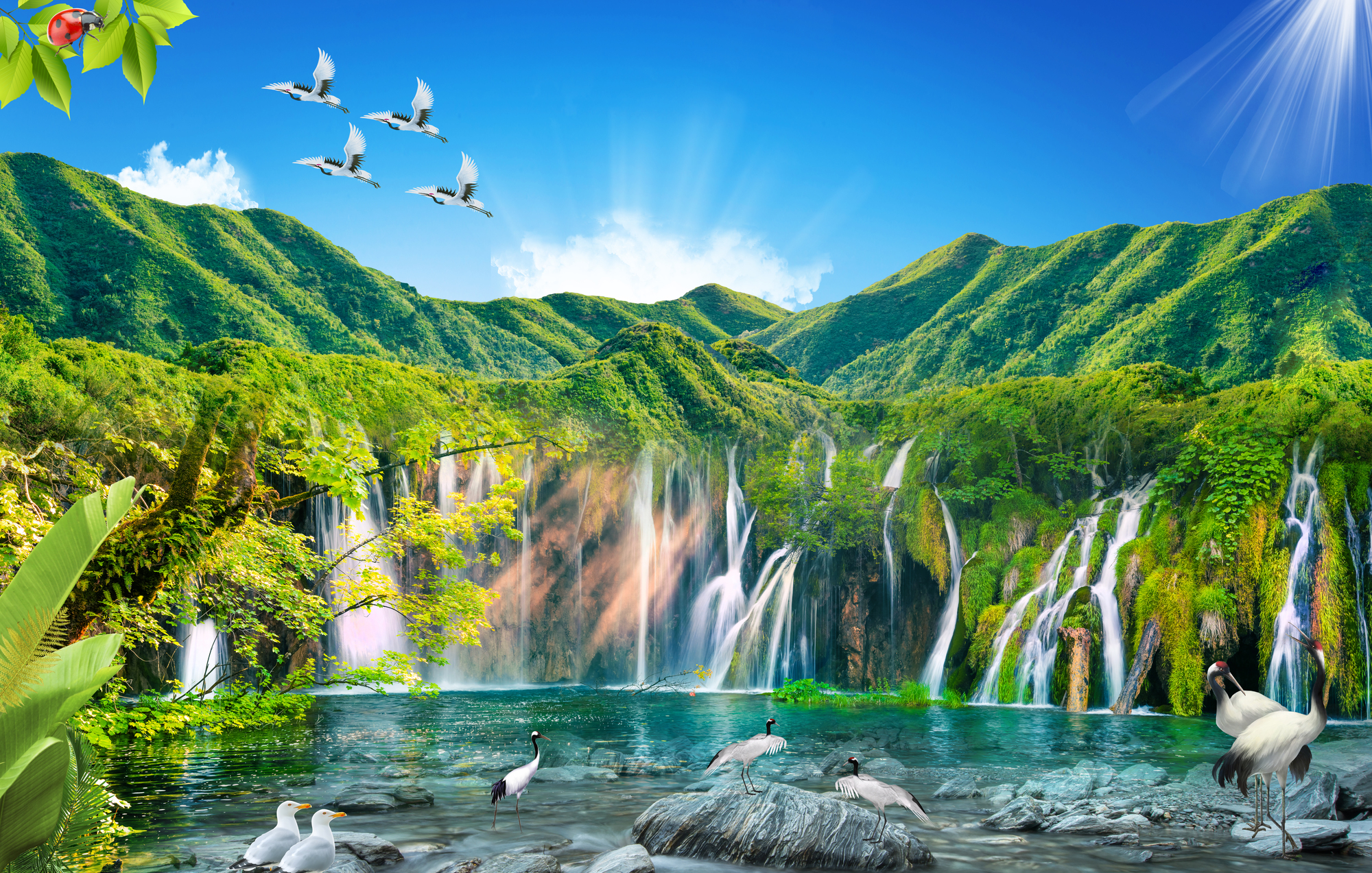 

Фотообои Природа 'Красивый водопад' (4858) , Иней