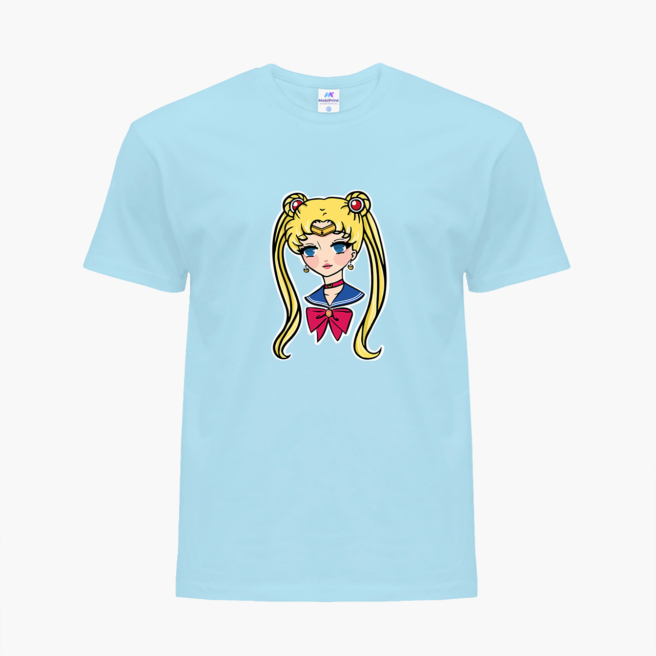 

Детская футболка для девочек Сейлор Мун (Sailor Moon) (25186-2926-35) 146-152 см Хлопок Голубой