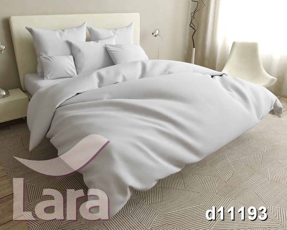 

Постельное белье LARA бязь d11193p Light grey полуторное Наволочки 50х70