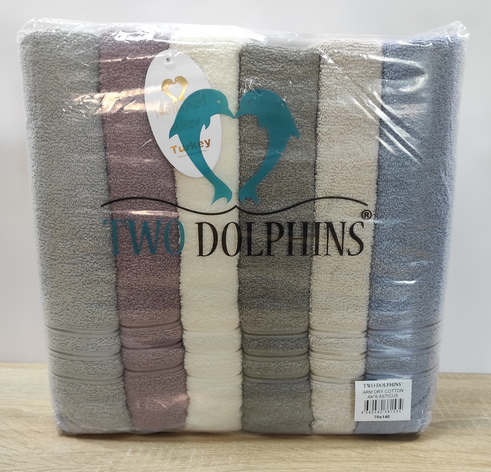 

Набор махровых полотенец 70х140 Two Dolphins 6 штук AK6 Asticus