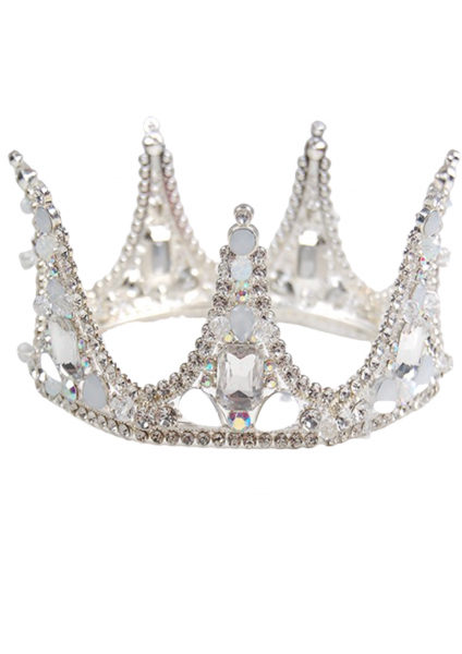 

Шикарная корона с камнями 1159-silver белый цвет