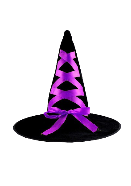 

Шляпа ведьмочки со шнуровкой 7065-black-violet черный цвет
