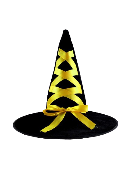 

Шляпа ведьмочки со шнуровкой 7065-black-yellow черный цвет