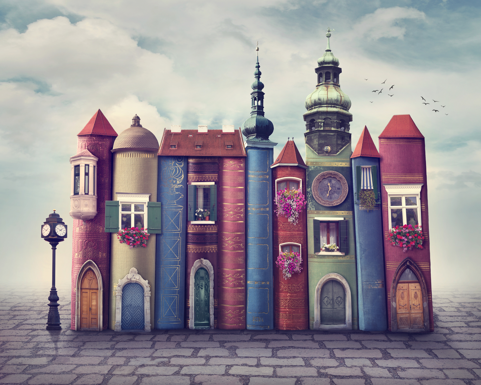 

Фотообои Детские 'Книжные домики' (3224) , Живопись