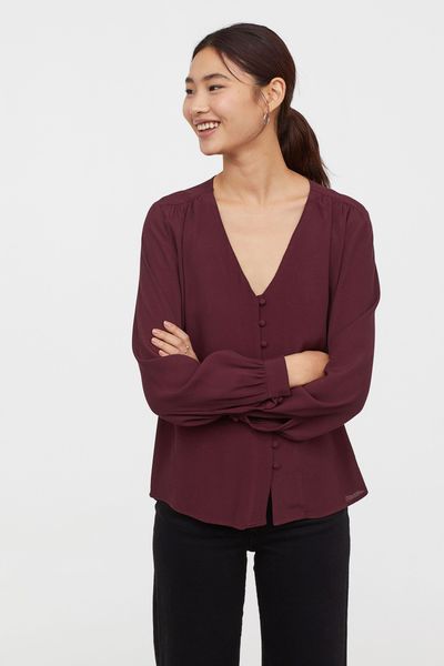 

Блуза H&M 36 Бордовая (1099-178)