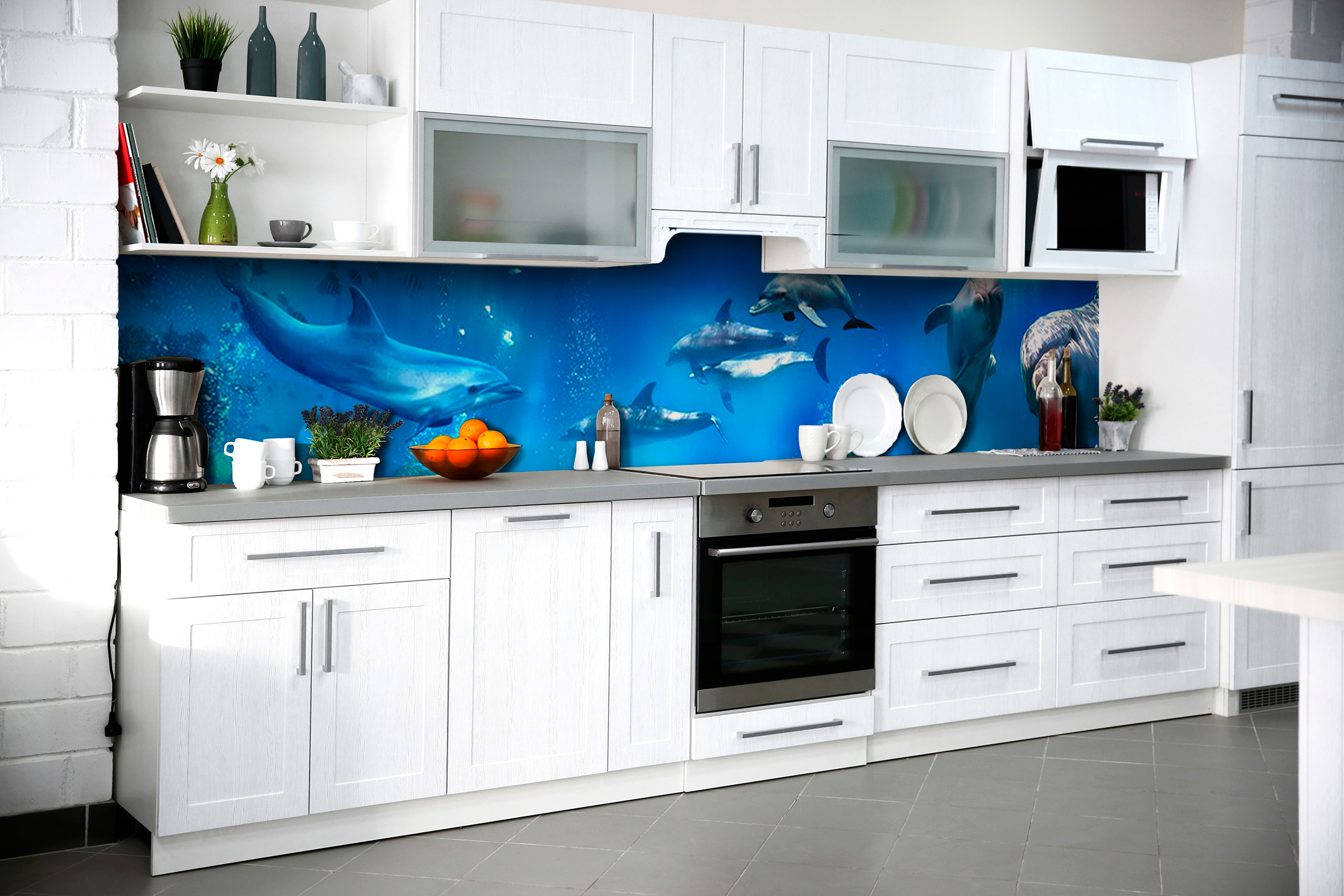 

Скинали на кухню Zatarga Улыбки дельфинов 650х2500 мм (Z181140/1)