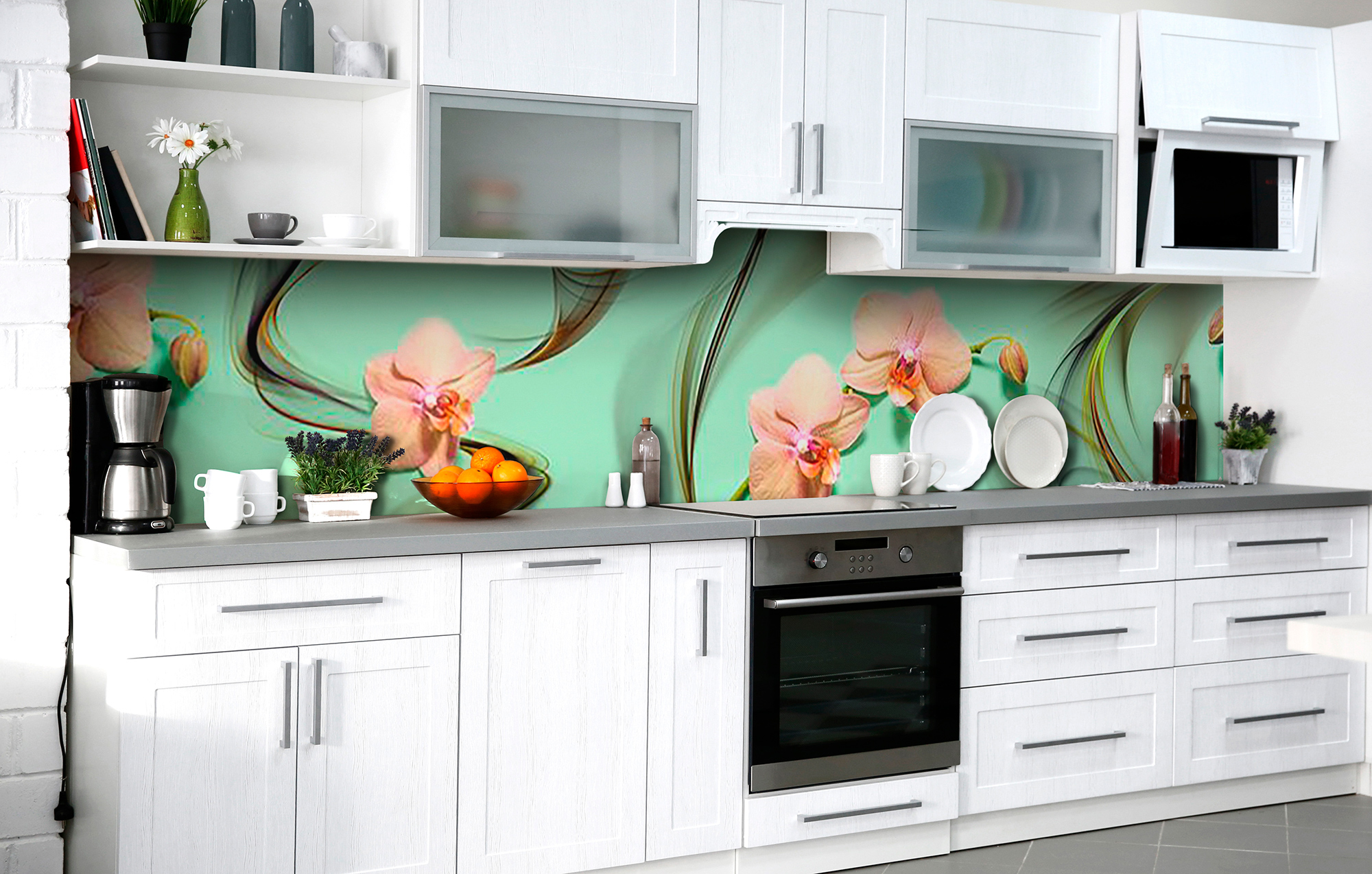 

Скинали на кухню Zatarga Мята и охра 600х2500 мм