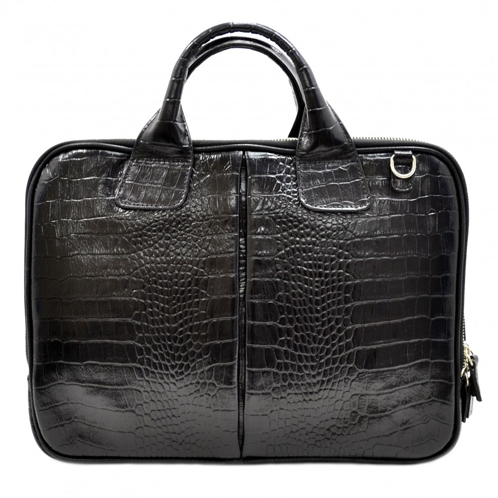 

Портфель кожаный Desisan 052-11 черный кроко