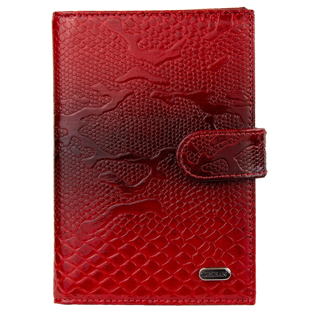

Обложка авто+паспорт кожаная Desisan 102-500 красный узор
