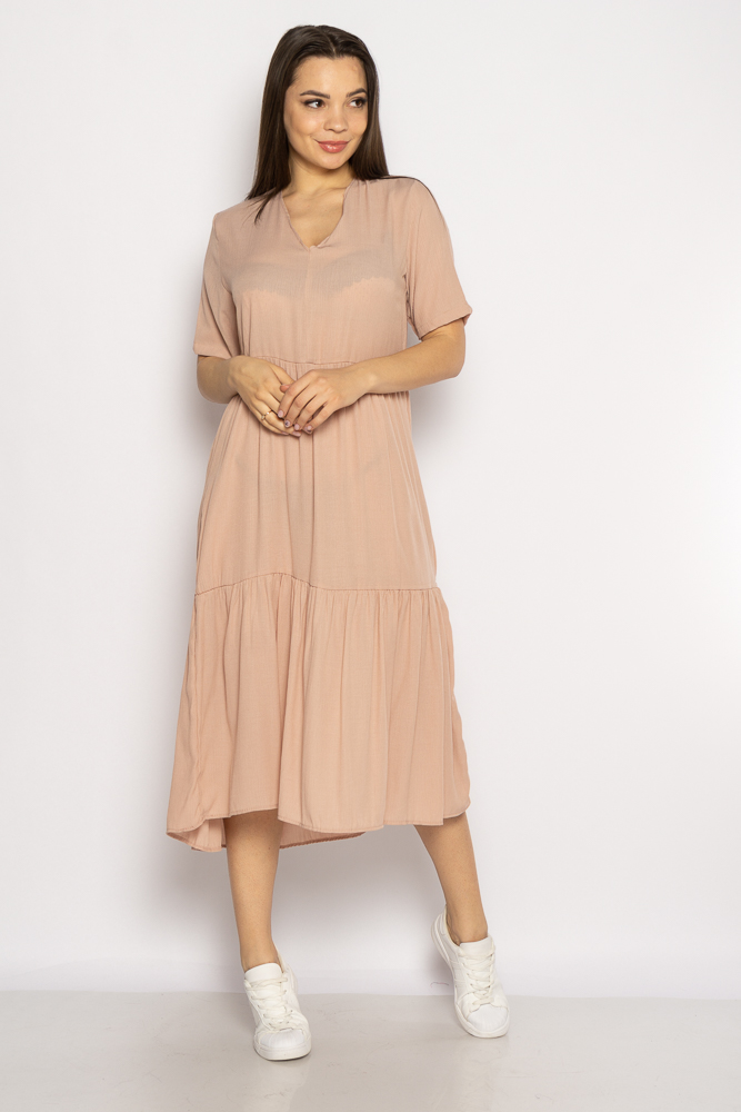 

Однотонное платье свободного кроя Time of Style 632F002  Пудровый, Однотонное платье свободного кроя Time of Style 632F002 M Пудровый