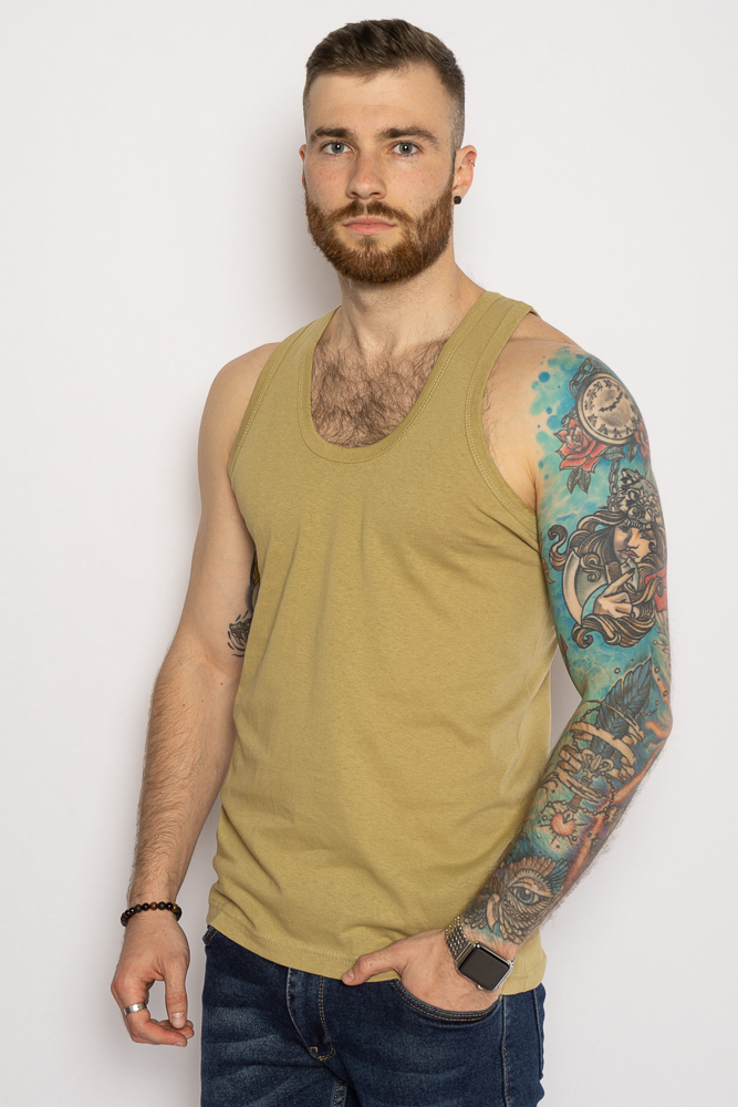 

Майка однотонная базовая Time of Style 641F003  Оливковый, Майка однотонная базовая Time of Style 641F003 XL Оливковый