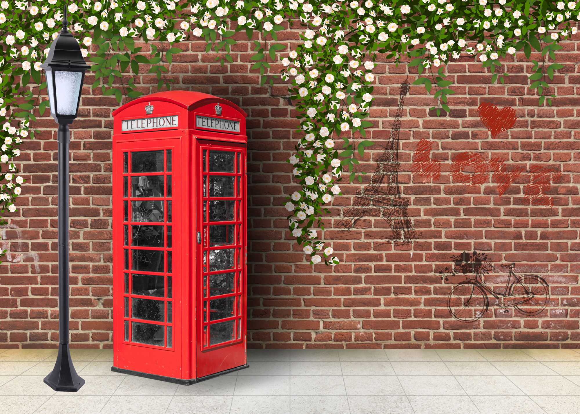 

Фотообои 3D 'Телефонная будка' (4865) , Фреска