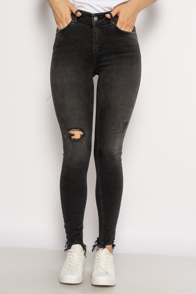 

Джинсы Skinny с разрезом на колене Time of Style 638F008  Черный, Джинсы Skinny с разрезом на колене Time of Style 638F008 S Черный