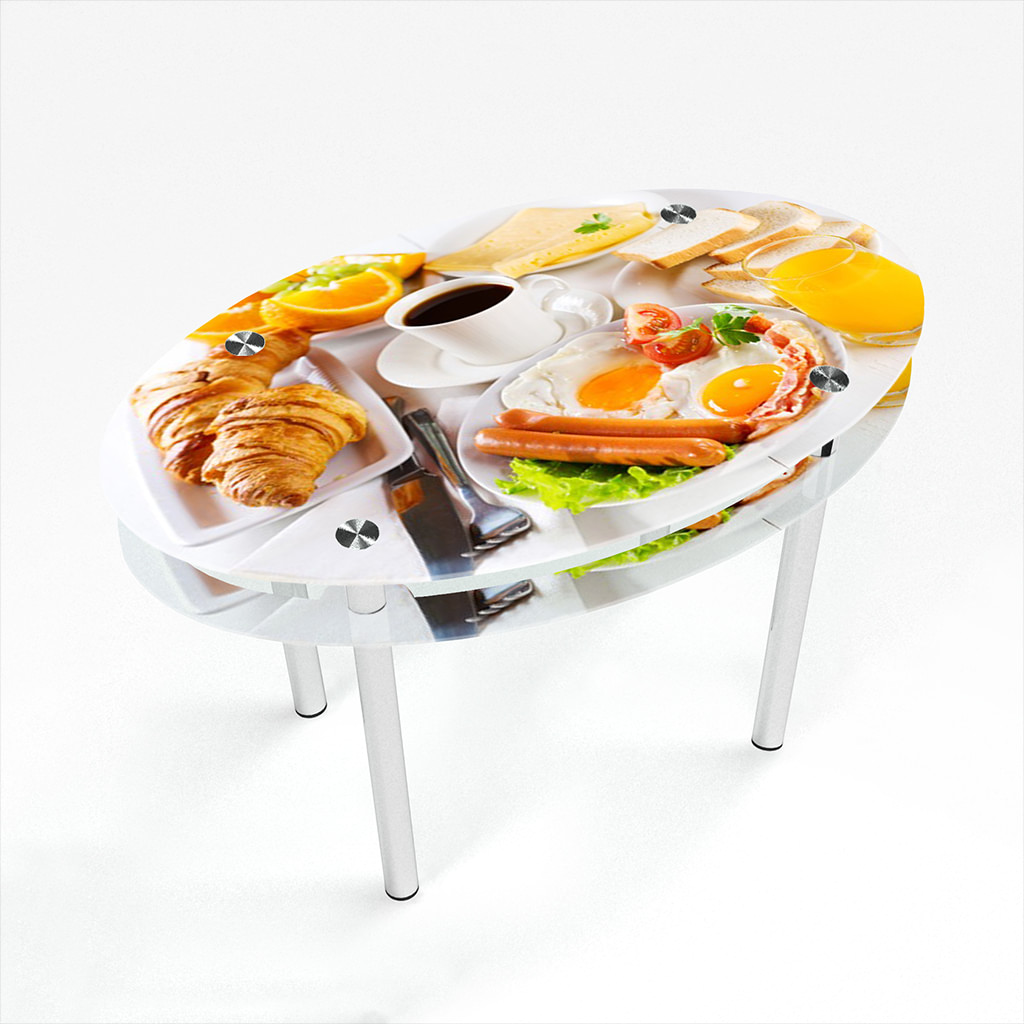

Стіл БЦ-стіл Овальний з проходить полицею Nice breakfast Еко (650 x 1100 x 750)