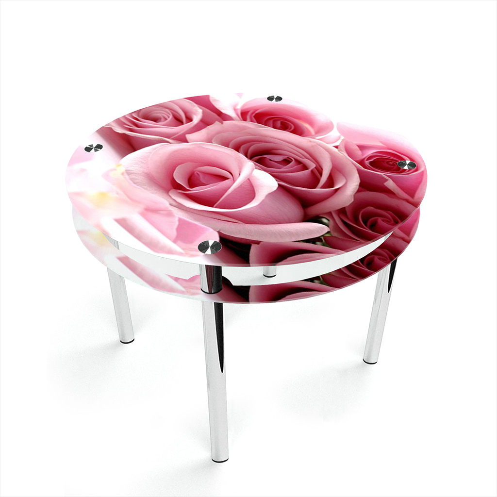 

Стіл БЦ-стіл Круглий з проходить полицею Pink Roses Еко (700 x 700 x 750)