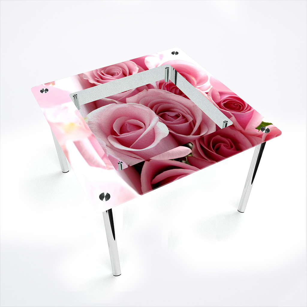 

Стіл БЦ-стіл Квадратний з полицею Pink Roses Еко (700 x 700 x 750)