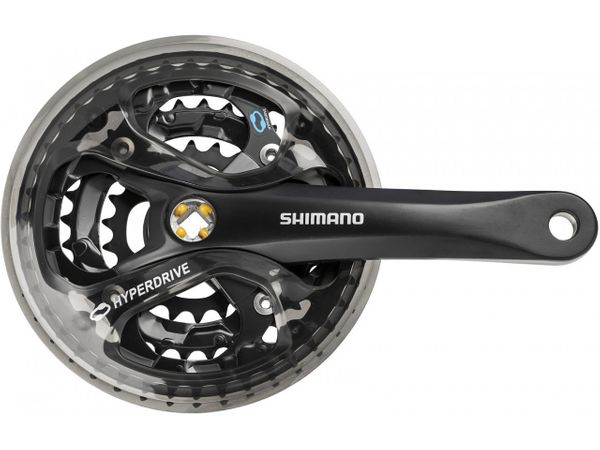 

Шатуни SHIMANO FC-M311, 170мм, 42X32X22 захист зірок, Чорний