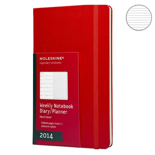 

Еженедельник Moleskine 2014 средний красный DHR12WN3T
