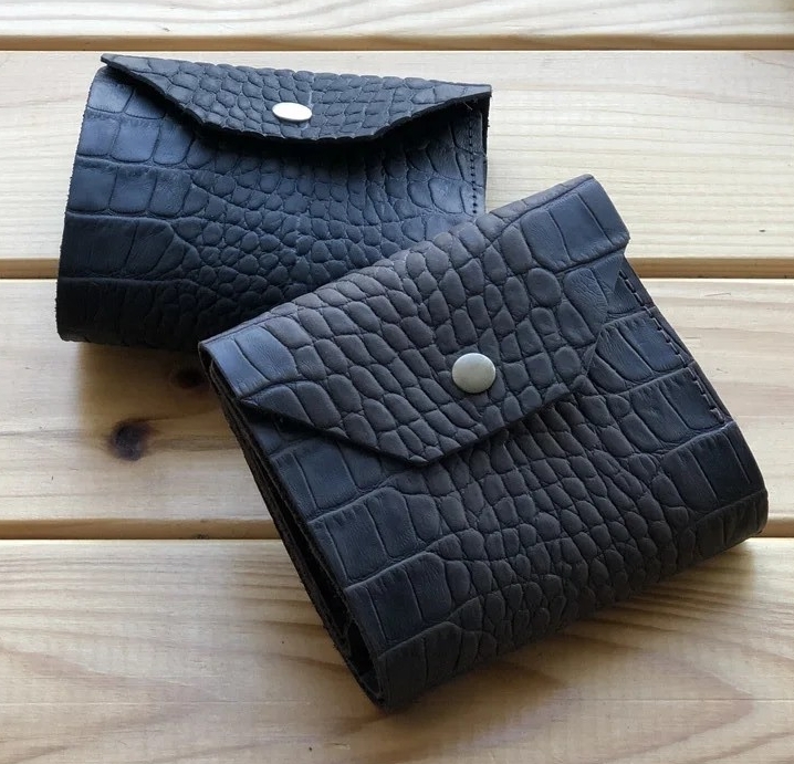 

Маленький кошелек Fresh на кнопке Hand Made черный 9*8