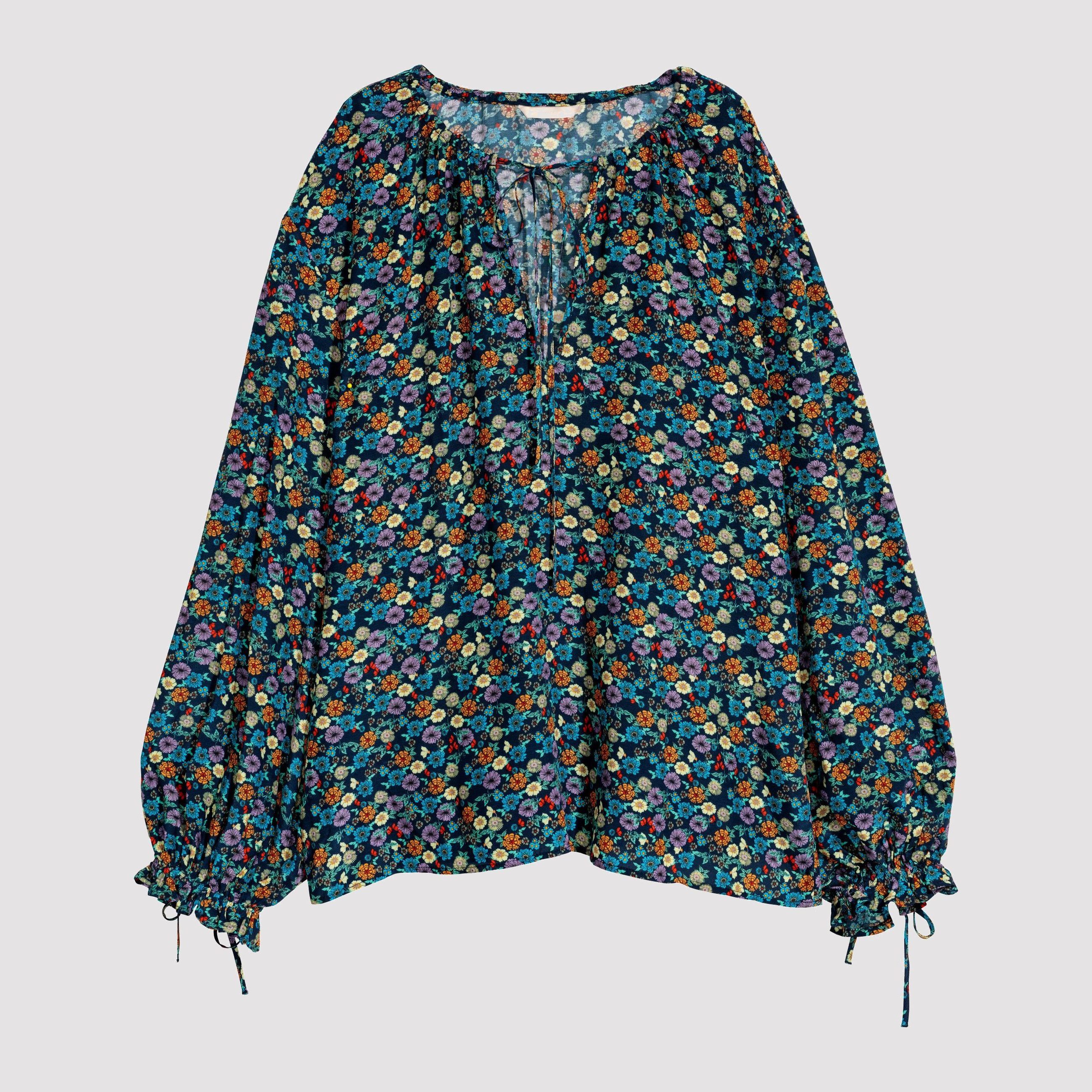 

Блузка H&M 6355797-AAYV 42 Синяя с разноцветным