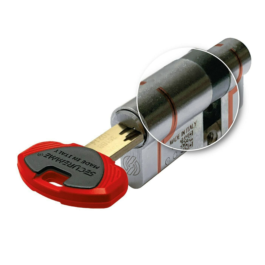 

Цилиндр замка SECUREMME K75 ключ-ключ (мат хром) 80 мм (40+40)