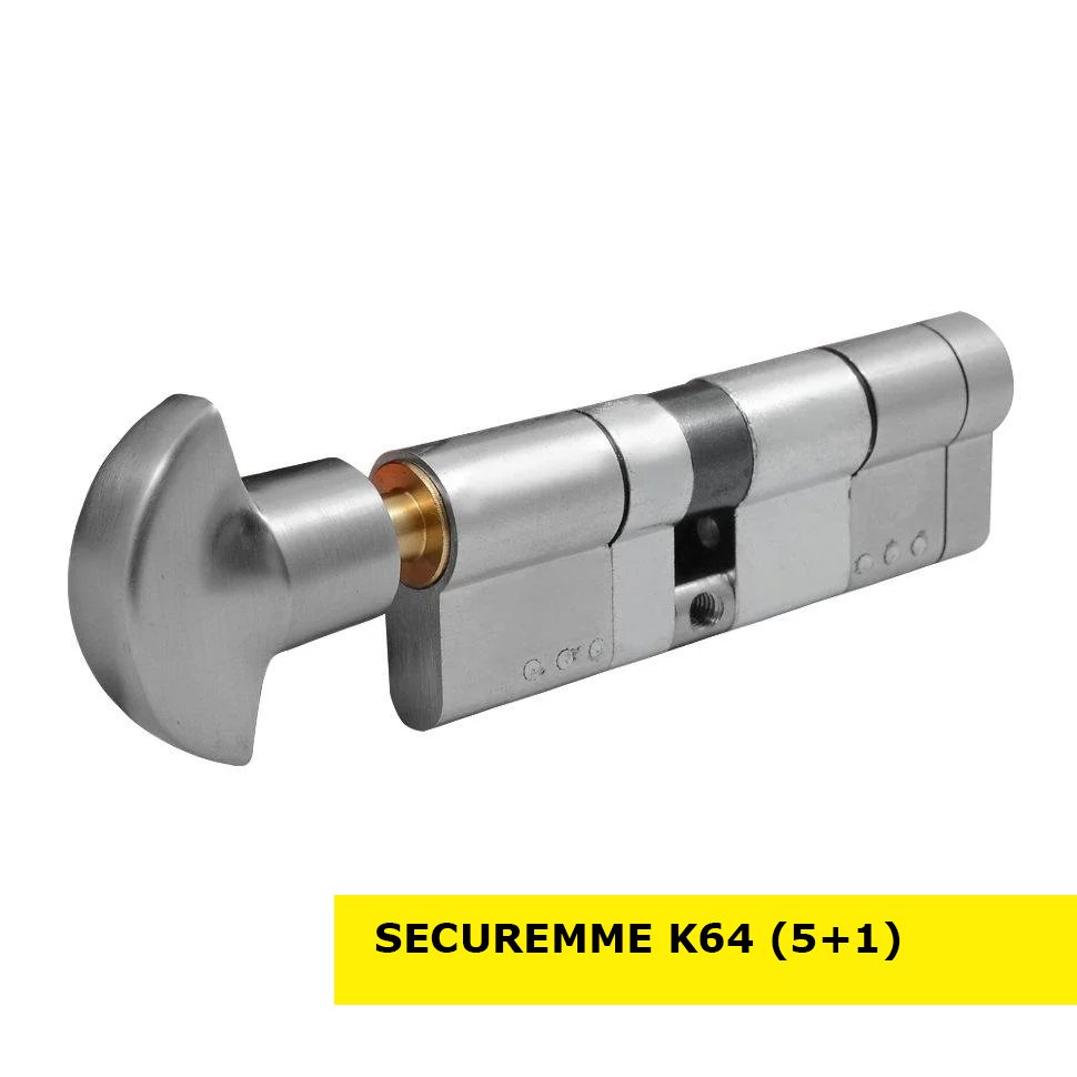 

Цилиндр замка SECUREMME K64 ключ-тумблер (мат хром) 90 мм (35+55Т)