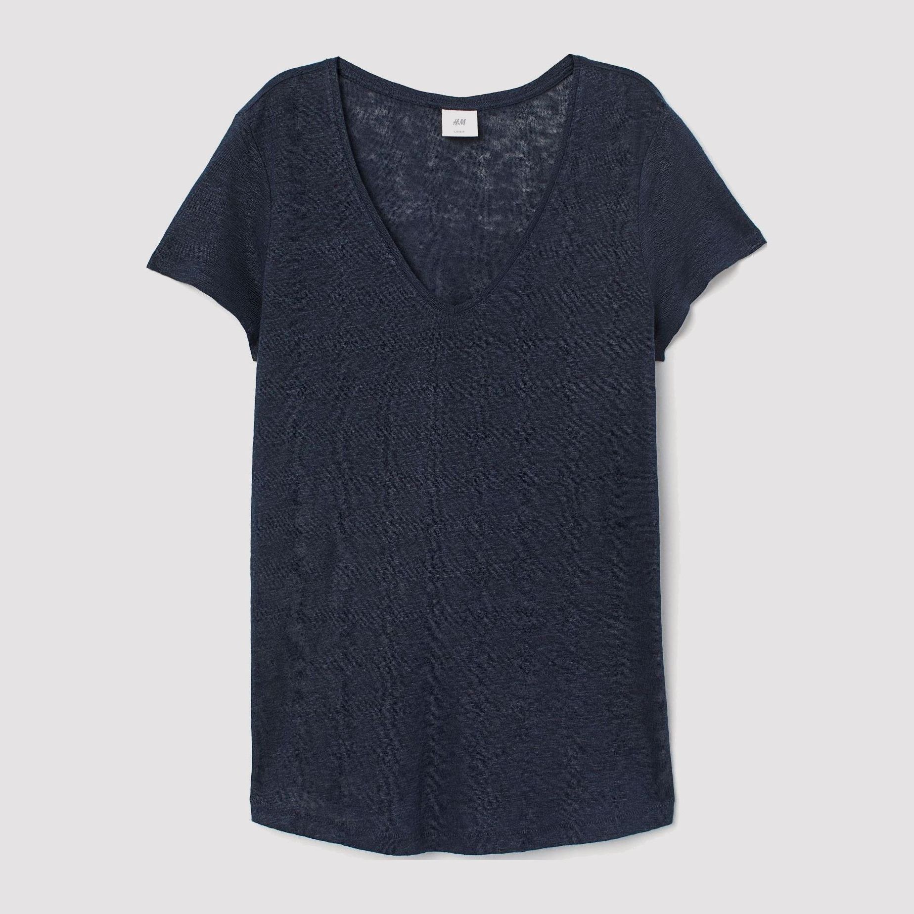 

Футболка H&M 6175348-AAQJ XL Темно-синяя
