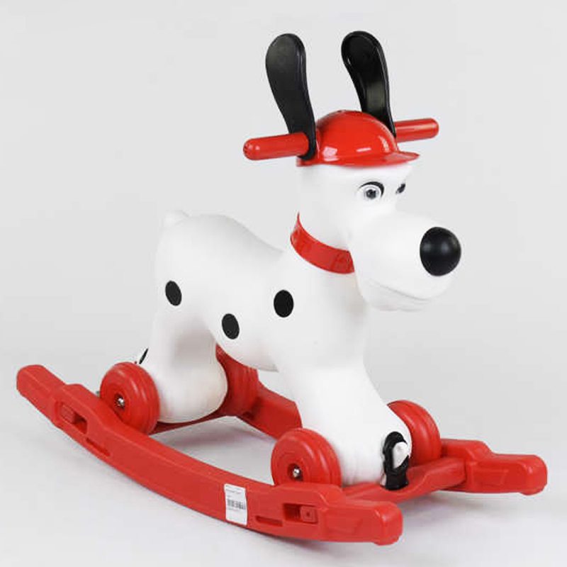 

Качалка-каталка 2 в 1 Собачка со съемным поддоном, на колесиках White/Red (77235)