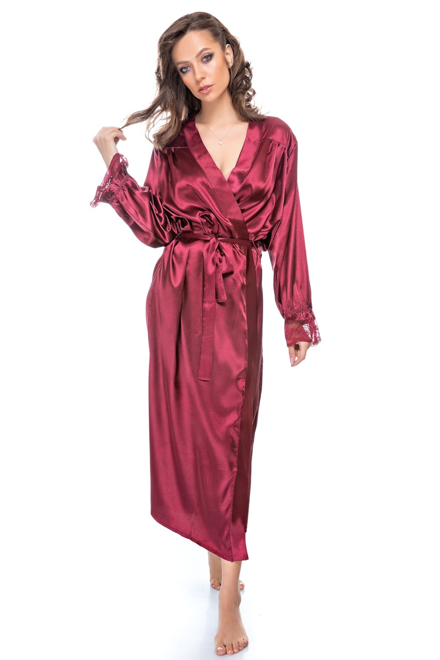 

Халат Fleri () Бордовый, Халат Fleri 52(3XL) Бордовый