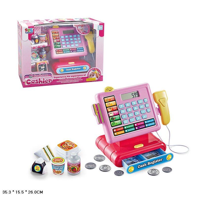 

Кассовый аппарат 16829A свет,звук,калькулятор,скане,монетки,продукты,в кор.35,3*15,5*26 см