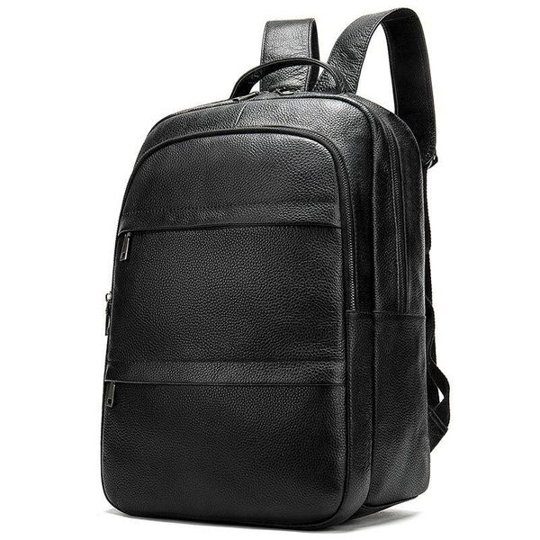 

Мужской кожаный черный рюкзак Joynee B10-8598