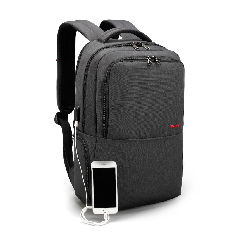 

Рюкзак городской Tigernu T-B3259 для ноутбука 15.6" с USB объем 20л. Темно-серый (кодовый замок в подарок)