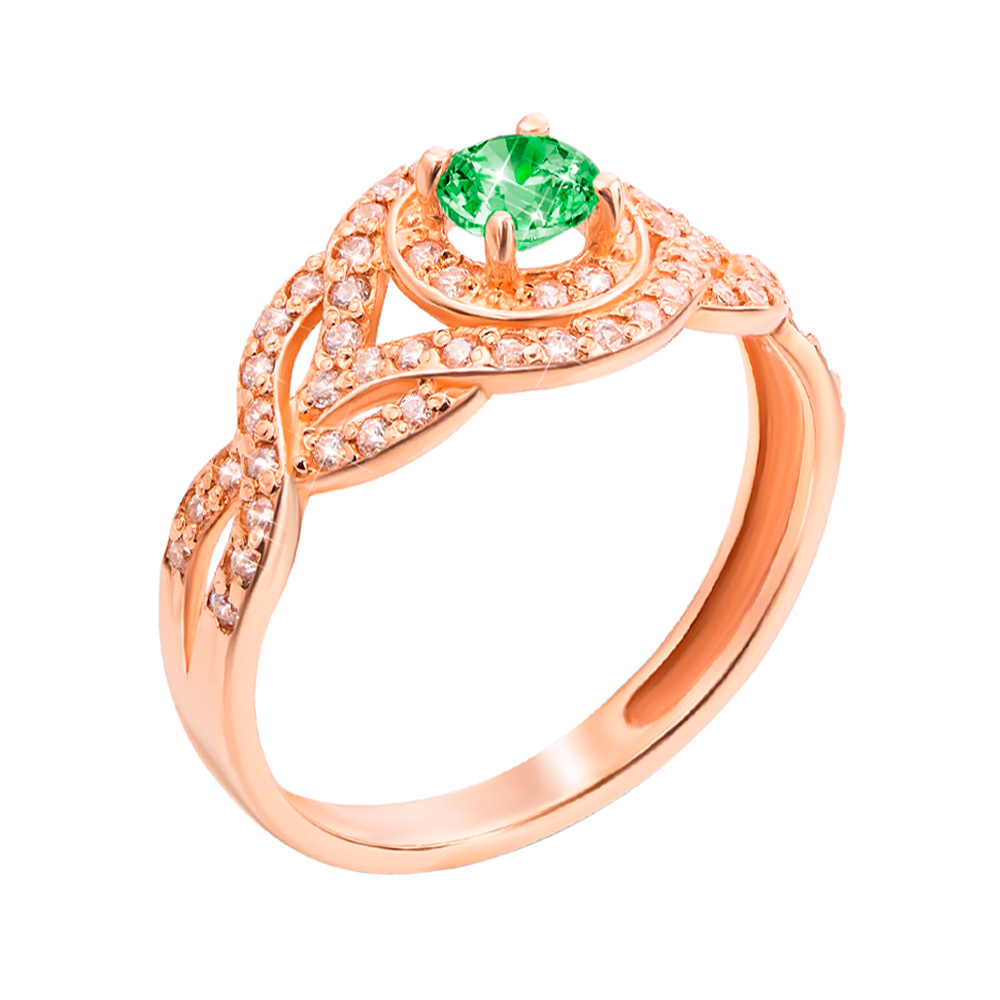 

Кольцо из красного золота с зеленым и белыми кристаллами Swarovski 000133573 17.5 размера