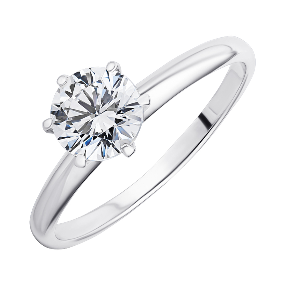 

Кольцо из белого золота с цирконием Swarovski 000122756 17.5 размера